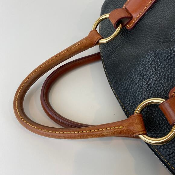 Dooney & Bourke Bristol Western Satchel Bag Black Pebble Leather Tassels Cowgirl - Picture 8 of 16